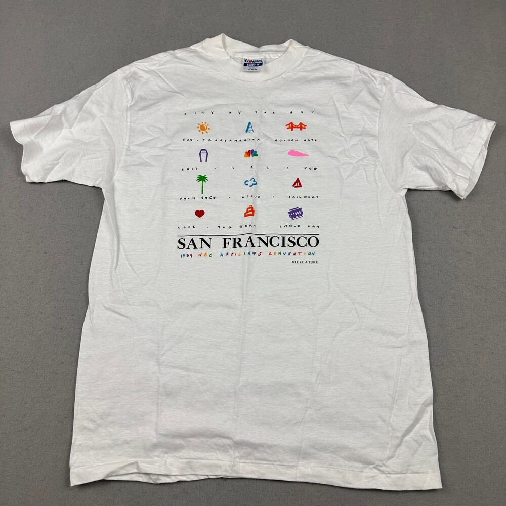Vintage NBC Affiliate Convention Shirt Men XL Single Stitch San Francisco 1989